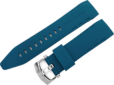   Uhrenarmband Silikon blau mit Dornschließe, ohne Naht 