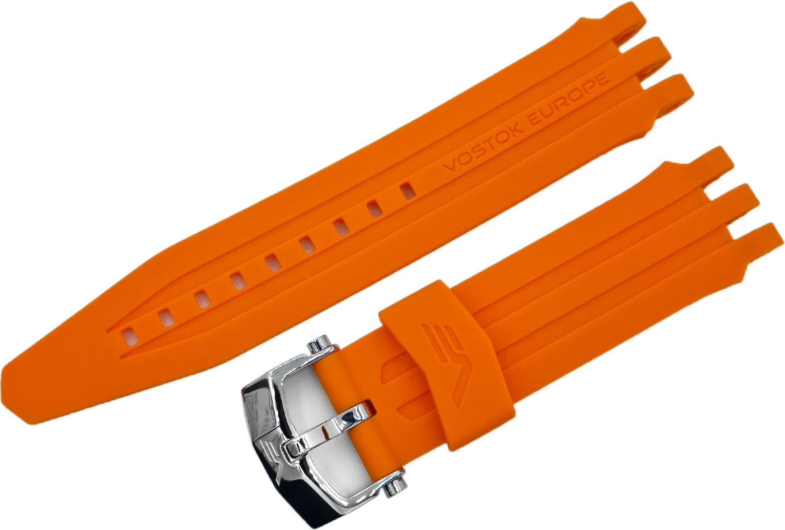  Rocket silicone bracelet / 26 mm / orange / clasp polished 