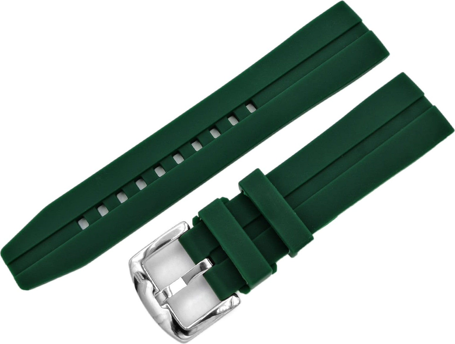   Almaz / NP1 silicone strap / 22 mm / green / clasp polished 