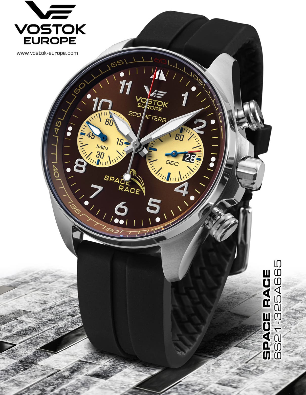  Vostok Europe Space Race Chronograph brown face 
