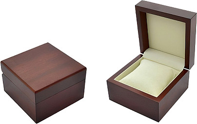   Watch box for 1 o'clock made of wood without window 