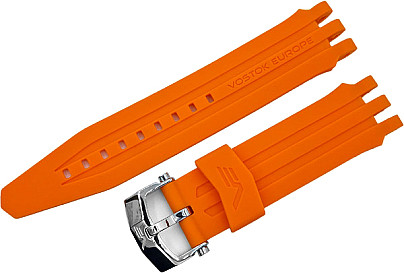   Rocket silicone bracelet / 26 mm / orange / clasp polished 