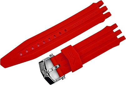   Rocket silicone bracelet / 26 mm / red / clasp polished 