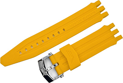   Rocket silicone bracelet / 26 mm / yellow / clasp polished 
