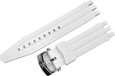   Rocket silicone bracelet / 26 mm / white / clasp polished 