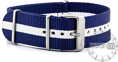   Watch Band Nylon blau/weiss with Dornschließe, without  stitching 