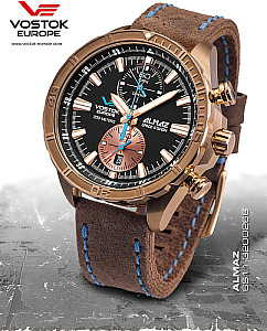  Vostok Europe Almaz Chrono Bronze incl. 2 Watchbands 