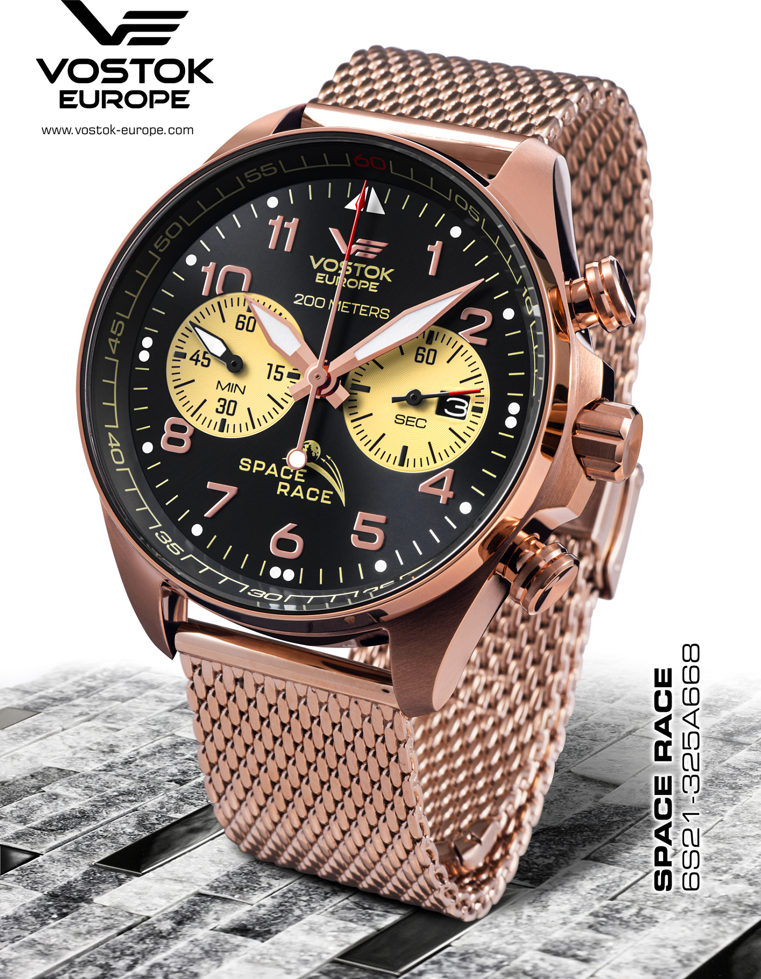  Vostok Europe Space Race Chronograph rose PVD 