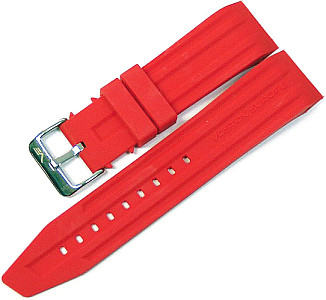   Uhrenarmband Kunststoff rot mit Dornschließe, ohne Naht 
